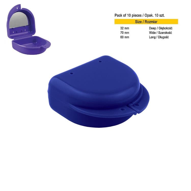 Retainer cases classic with mirror midi blue dark (Pack of 10 pieces) – oficiali Falcon Medical produkto nuotrauka