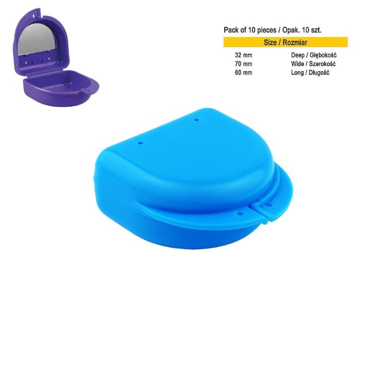 Retainer cases classic with mirror midi blue light (Pack of 10 pieces) – oficiali Falcon Medical produkto nuotrauka