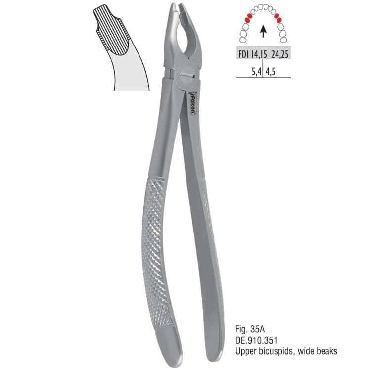 Atramatic extraction forceps notched beaks fig. 35A – oficiali Falcon Medical produkto nuotrauka