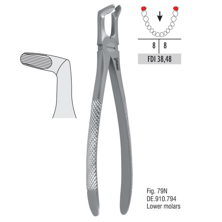 Atramatic extraction forceps tapered beaks fig. 79N – oficiali Falcon Medical produkto nuotrauka
