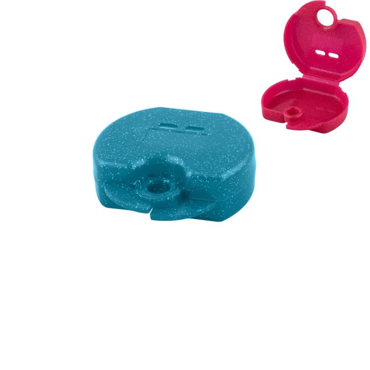 Retainer cases Euro mini sparkle cool plum, 31 x 76 x 64mm (Pack of 10 pieces) – oficiali Falcon Medical produkto nuotrauka