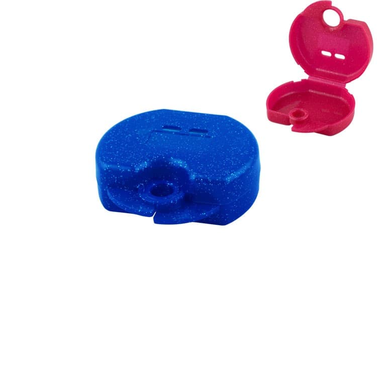 Retainer cases Euro mini tropical blue, 31 x 76 x 64mm (Pack of 10 pieces) – oficiali Falcon Medical produkto nuotrauka