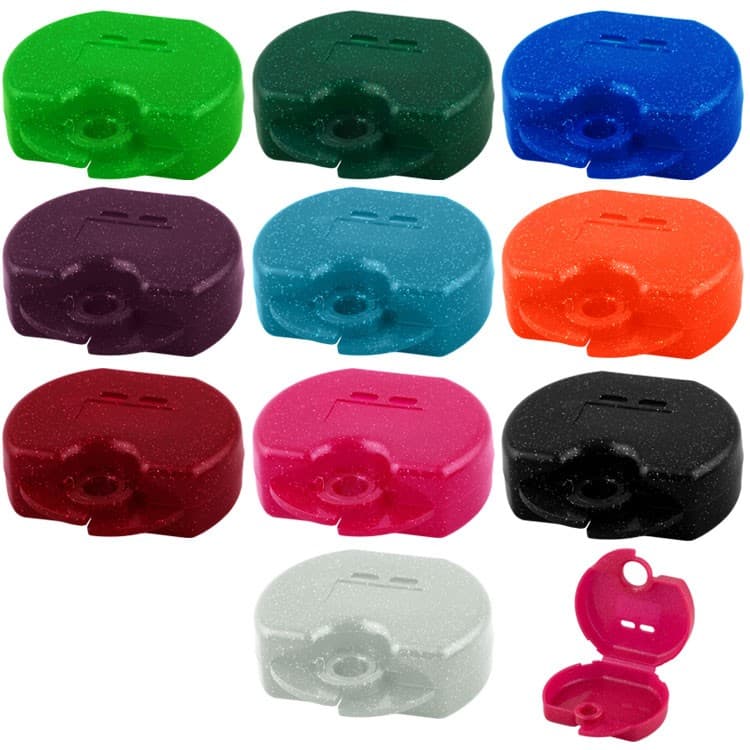 Retainer cases Euro mini assorted colours, 31 x 76 x 64mm (Pack of 10 pieces) – oficiali Falcon Medical produkto nuotrauka