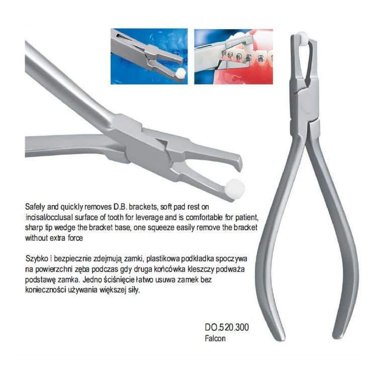 Pliers bracket removing straight with plastic pad – oficiali Falcon Medical produkto nuotrauka