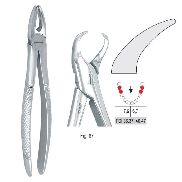 Extracting forceps European pattern fig. 87 – oficiali Falcon Medical produkto nuotrauka