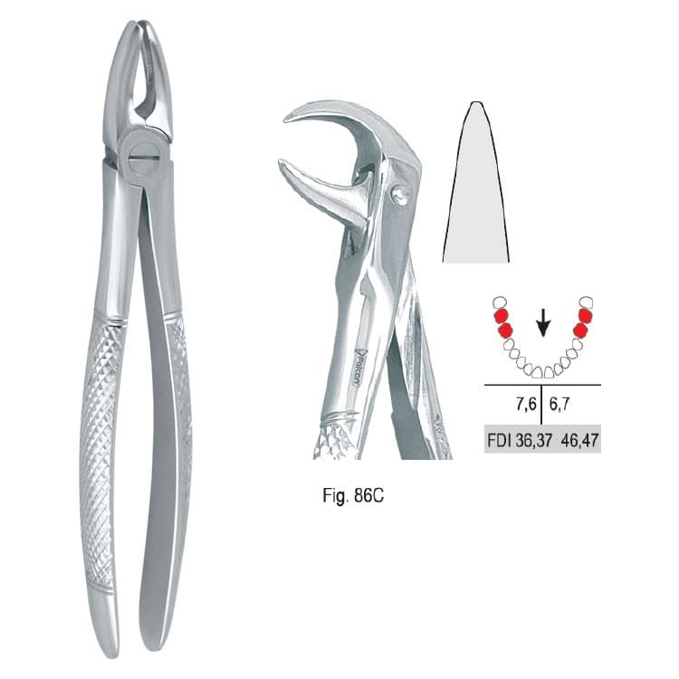 Extracting forceps European pattern fig. 86C – oficiali Falcon Medical produkto nuotrauka
