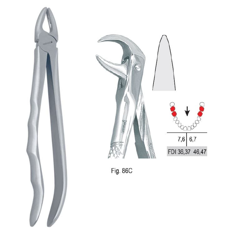 Extracting forceps with anatomical handle fig. 86C – oficiali Falcon Medical produkto nuotrauka