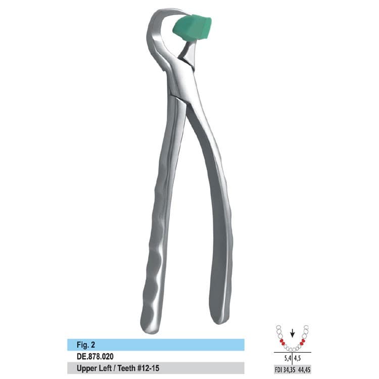 Power Grip Extracting forceps upper left – oficiali Falcon Medical produkto nuotrauka
