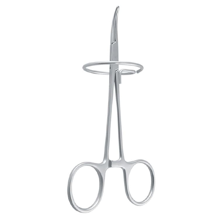 Forceps crown and bridge holding curved with support ring 125mm – oficiali Falcon Medical produkto nuotrauka