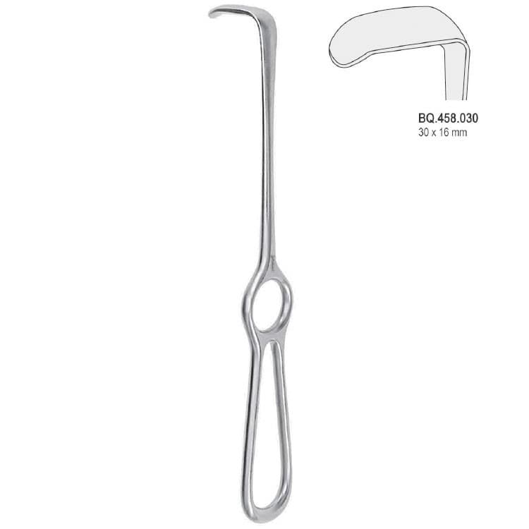 Retractor Langenbeck ring handle 30x16mm, 220mm – oficiali Falcon Medical produkto nuotrauka