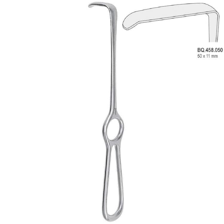 Retractor Langenbeck ring handle 50x11mm, 220mm – oficiali Falcon Medical produkto nuotrauka
