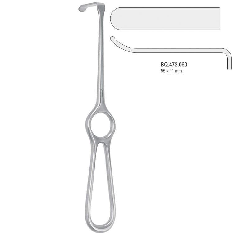 Retractor Kocher-Langenbeck upward 55x11mm, 215mm – oficiali Falcon Medical produkto nuotrauka