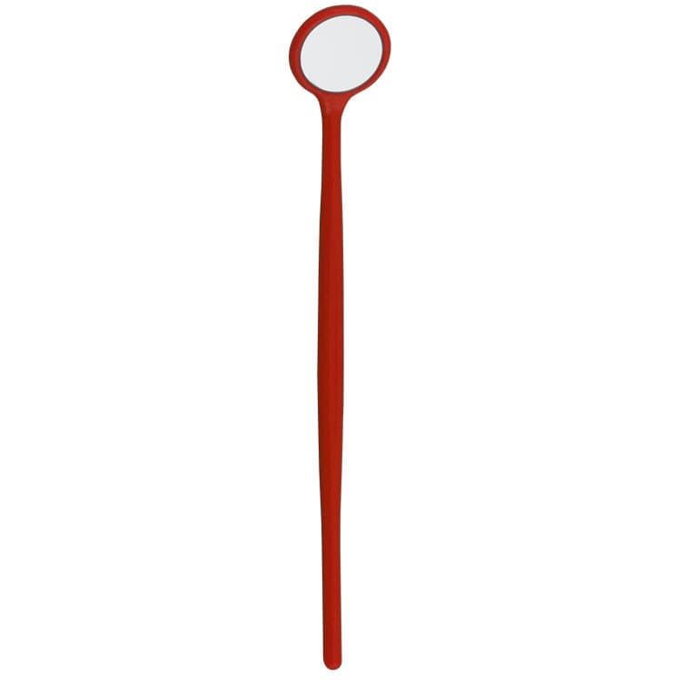 DENTALINE Disposable dental mirror plain with handle Ø 20 mm, red (Box of 100 pieces) – oficiali Falcon Medical produkto nuotrauka
