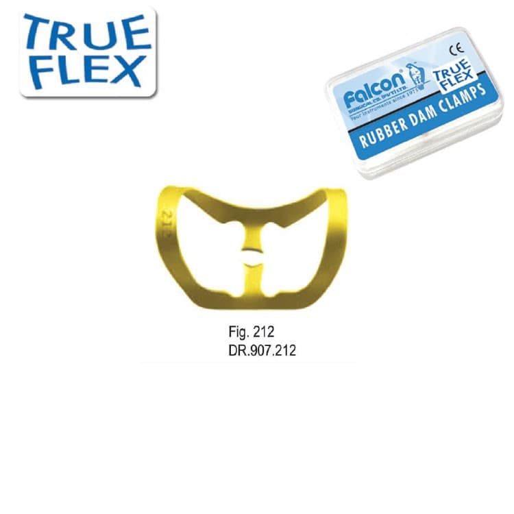 True-Flex Rubber dam clamp, Anteriors fig. 212 – oficiali Falcon Medical produkto nuotrauka