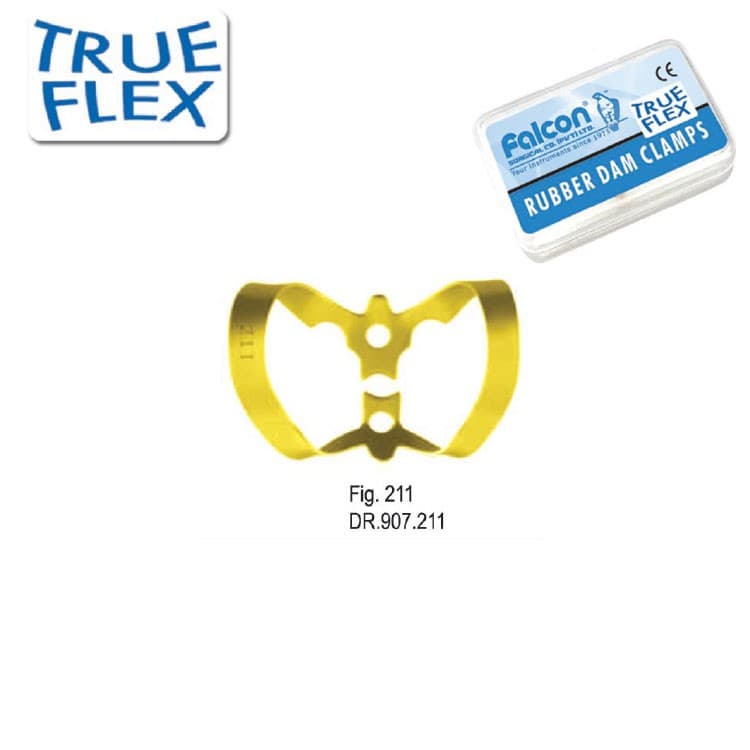 True-Flex Rubber dam clamp, Anteriors fig. 211 – oficiali Falcon Medical produkto nuotrauka