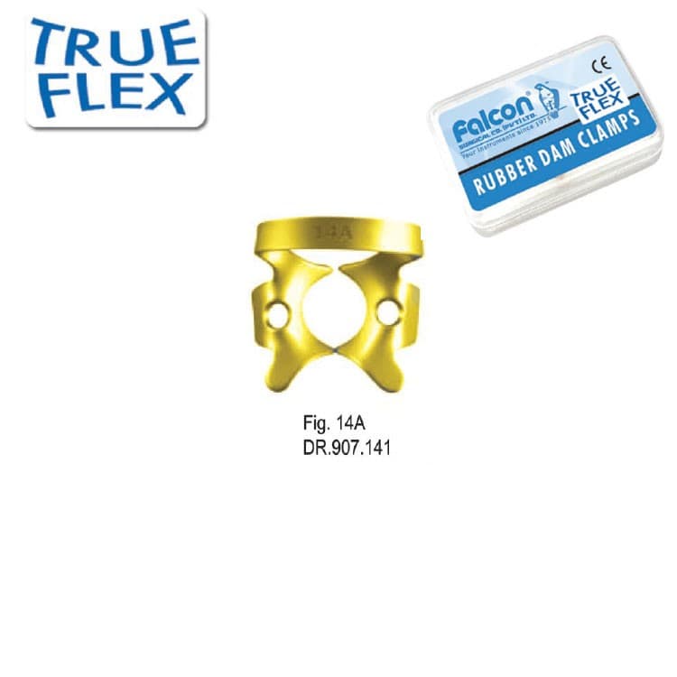 True-Flex Rubber dam clamp, Molars fig. 14A – oficiali Falcon Medical produkto nuotrauka