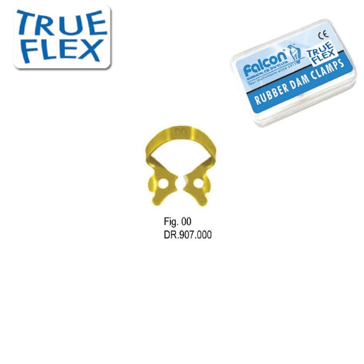True-Flex Rubber dam clamp, Premolars fig. 00 – oficiali Falcon Medical produkto nuotrauka