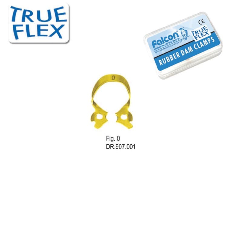True-Flex Rubber dam clamp, Premolars fig. 0 – oficiali Falcon Medical produkto nuotrauka