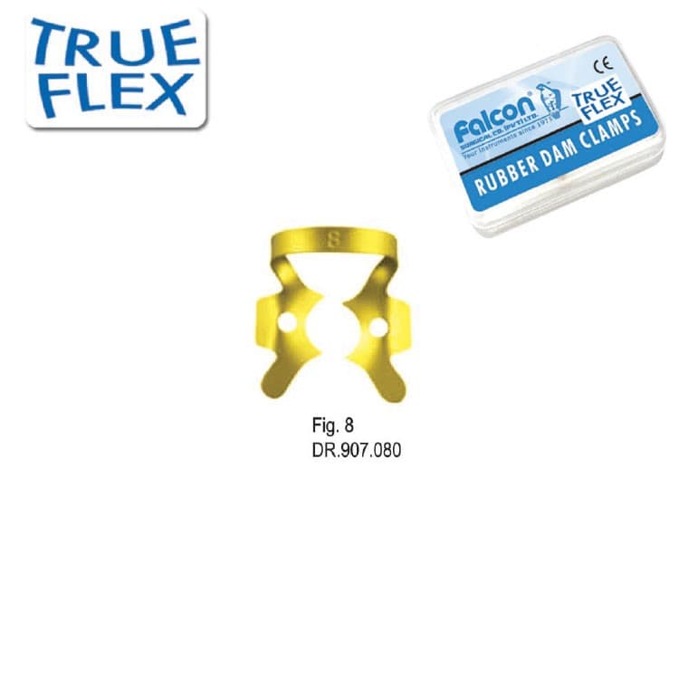 True-Flex Rubber dam clamp, Molars fig. 8 – oficiali Falcon Medical produkto nuotrauka