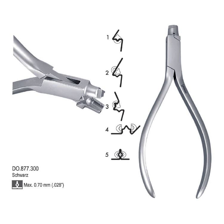 Pliers arrow clasp forming Schwarz 0,7 mm – oficiali Falcon Medical produkto nuotrauka