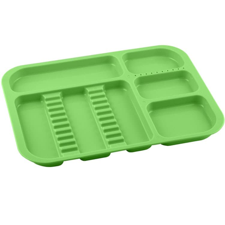 Instrument Tray plastic 340x245x20mm green (autoclavable 134°c) – oficiali Falcon Medical produkto nuotrauka