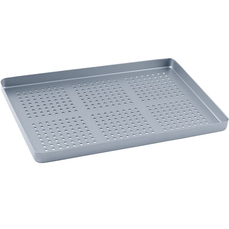 Instrument tray maxi aluminum perforated 284x183x17mm silver – oficiali Falcon Medical produkto nuotrauka