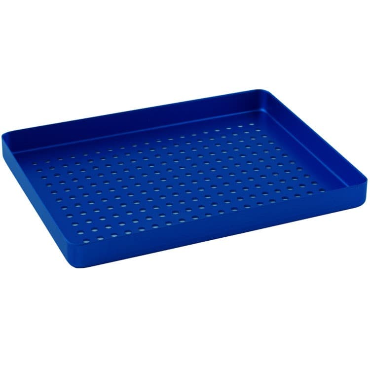 Instrument tray midi aluminum perforated 180x140x17mm blue – oficiali Falcon Medical produkto nuotrauka