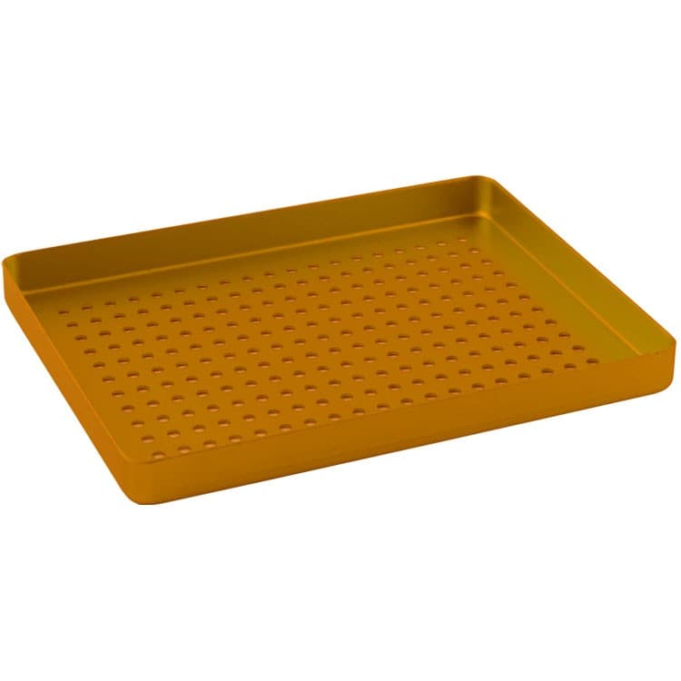 Instrument tray midi aluminum perforated 180x140x17mm golden – oficiali Falcon Medical produkto nuotrauka