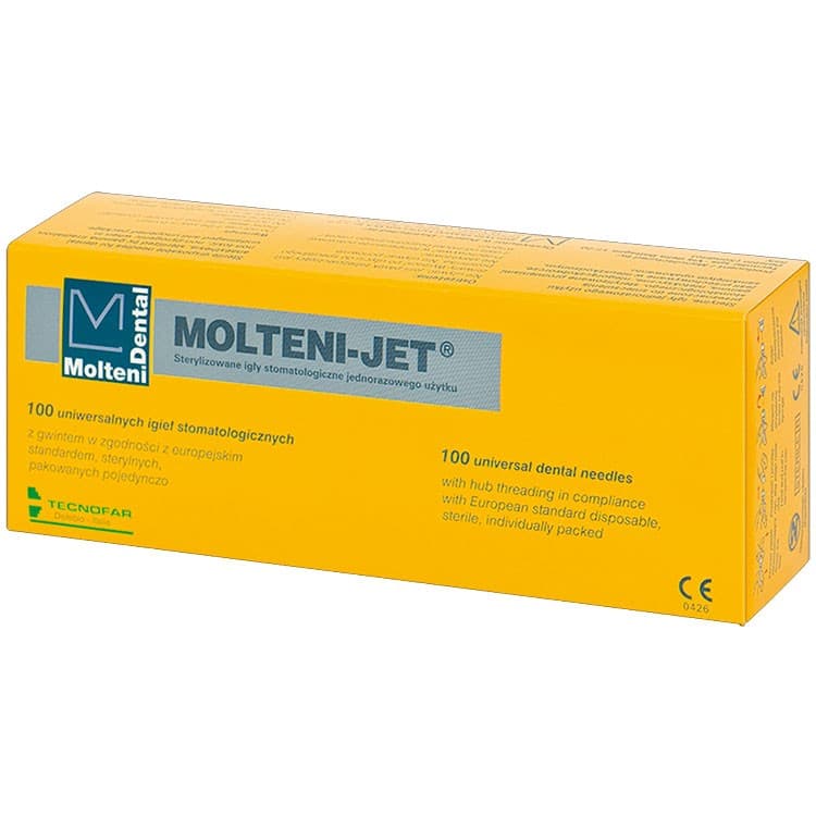 MOLTENI-JET Dental needles sterile (Box of 100 pieces) – oficiali Falcon Medical produkto nuotrauka