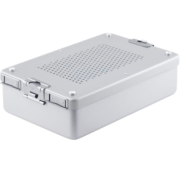 Container dental Perforated 285x190x65mm, silver – oficiali Falcon Medical produkto nuotrauka