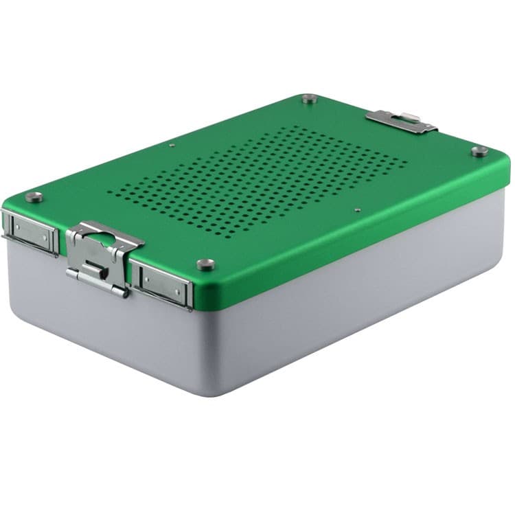 Container dental Perforated 285x185x65mm, green – oficiali Falcon Medical produkto nuotrauka