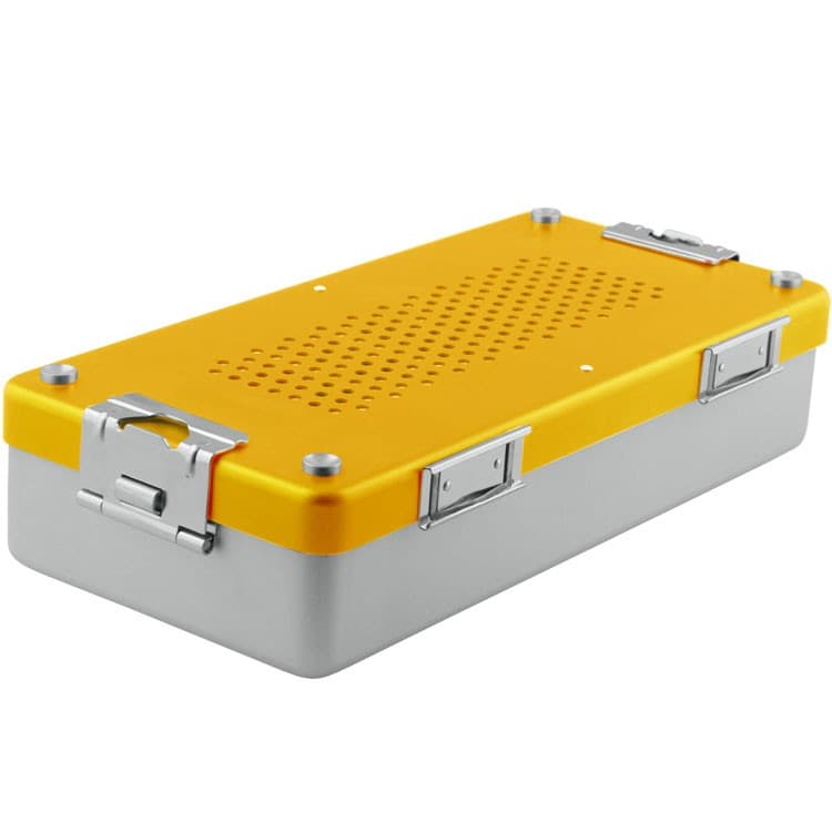Container mini complete with perforated lid + non perforated bottom, 285x135x60mm, golden – oficiali Falcon Medical produkto nuotrauka