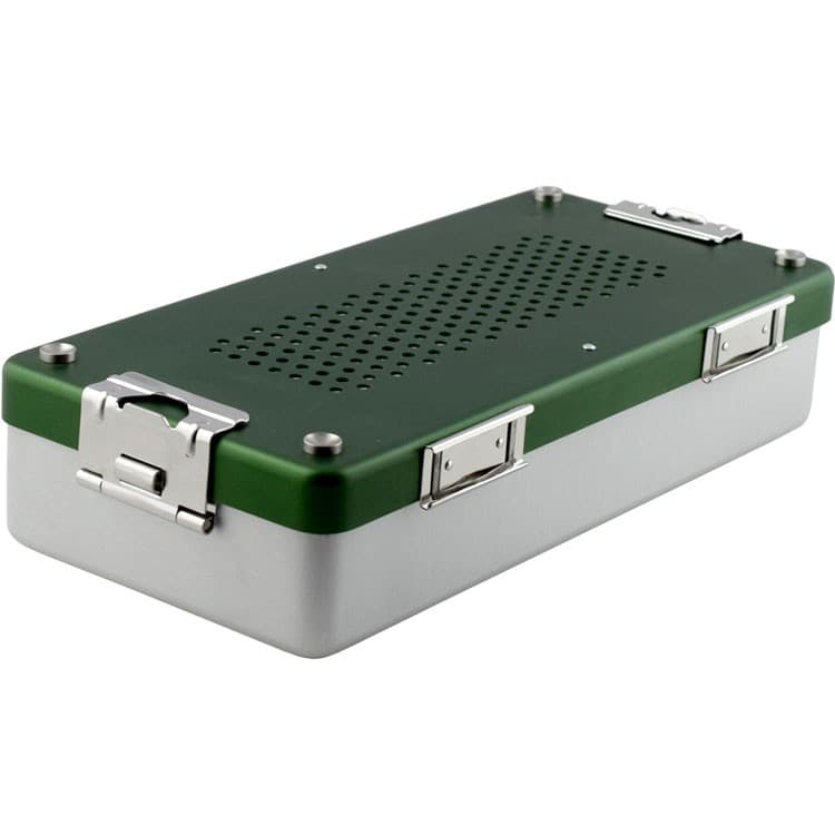 Container mini complete with perforated lid + perforated bottom, 285x135x60mm, green – oficiali Falcon Medical produkto nuotrauka
