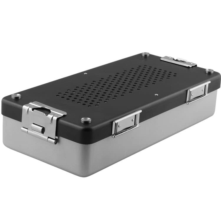 Container mini complete with perforated lid + perforated bottom, 285x135x60mm, black – oficiali Falcon Medical produkto nuotrauka