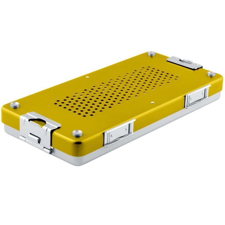 Container mini complete with perforated lid + perforated bottom, 285x135x35mm, gold – oficiali Falcon Medical produkto nuotrauka