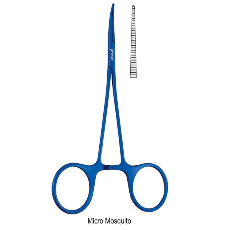 Titanium forceps artery Micro Halsted Mosquito straight 125mm – oficiali Falcon Medical produkto nuotrauka