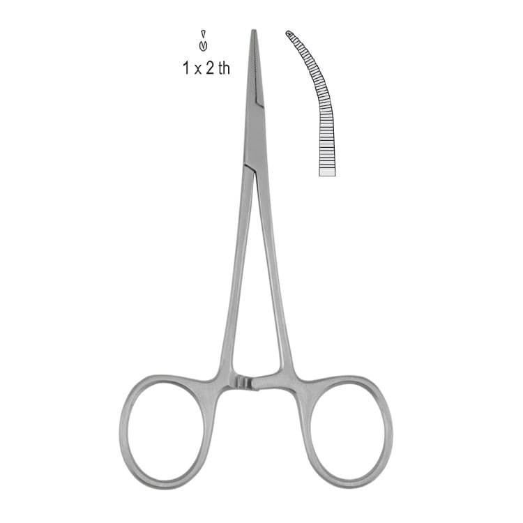 Forceps artery Micro Halsted Mosquito 1x2th curved 100mm – oficiali Falcon Medical produkto nuotrauka