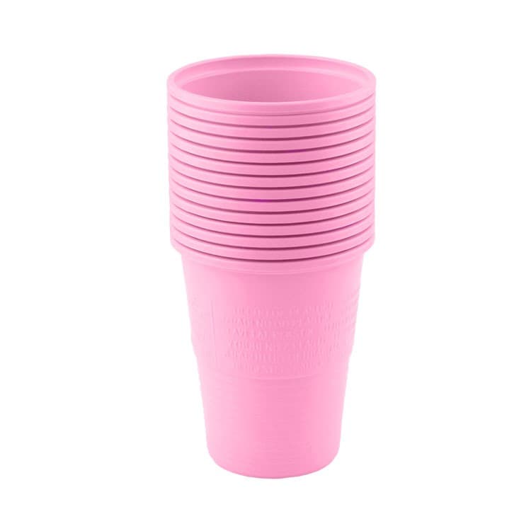 Disposable plastic cups pink 200ml (Pack of 100 pieces) – oficiali Falcon Medical produkto nuotrauka