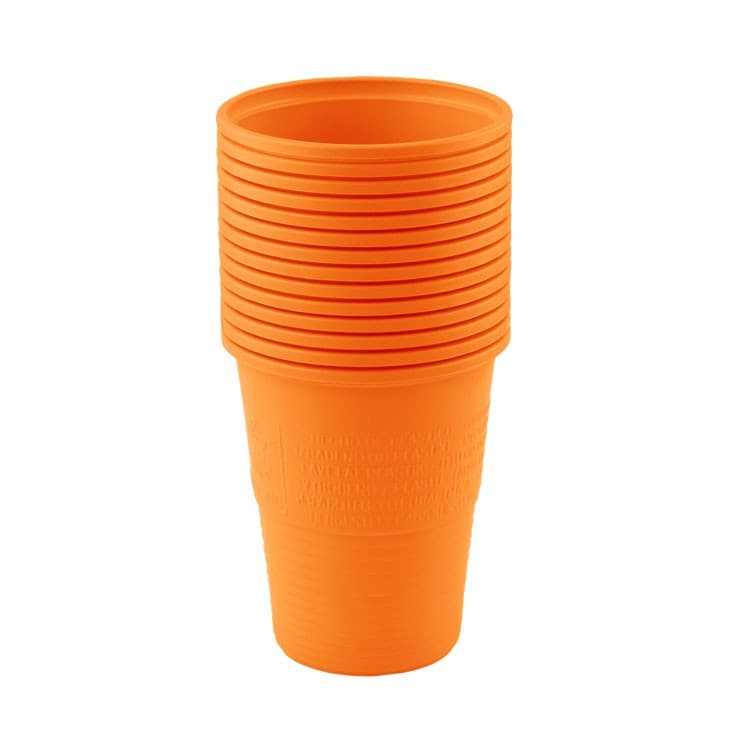 Disposable plastic cups orange 200ml (Pack of 100 pieces) – oficiali Falcon Medical produkto nuotrauka