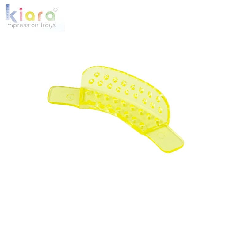 DENTALINE disposable impression trays dentate partial anterior fig. 20 (Transparent Yellow) (Pack of 25) – oficiali Falcon Medical produkto nuotrauka