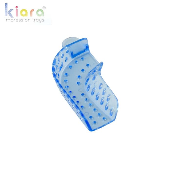 DENTALINE disposable impression trays partial dentate upper left/lower right fig. 21 (Transparent Light Blue) (Pack of 25) – oficiali Falcon Medical produkto nuotrauka