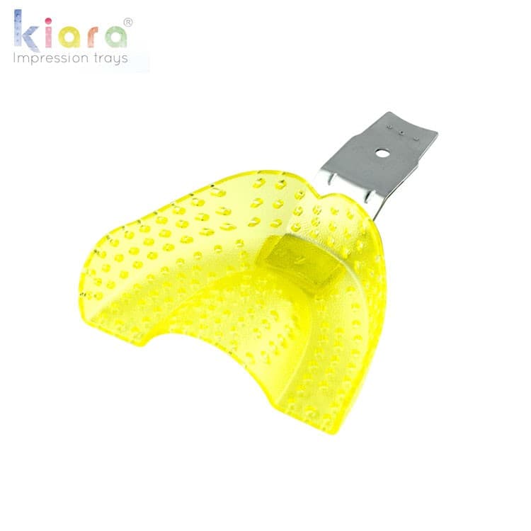 DENTALINE disposable impression trays dentate upper large fig. 11 (Transparent Yellow) (Pack of 25) – oficiali Falcon Medical produkto nuotrauka