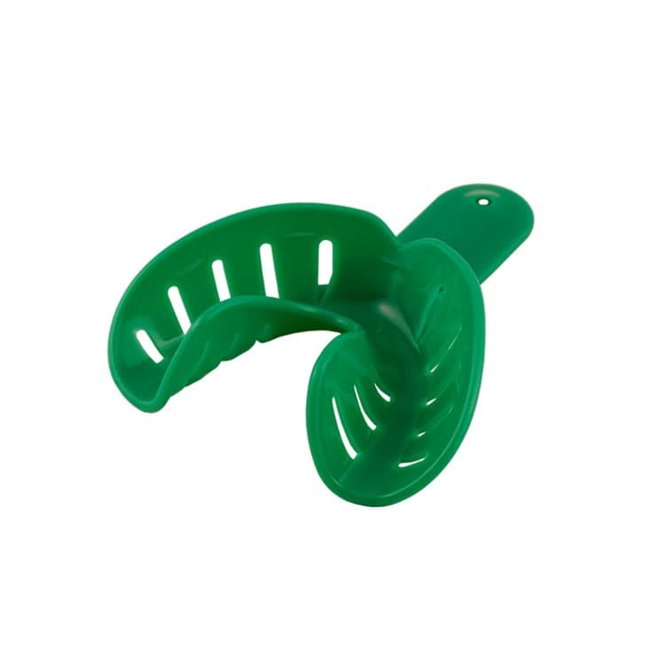 Disposable Orthodontic impression tray lower fig. 4, size M (green) 10 pieces – oficiali Falcon Medical produkto nuotrauka