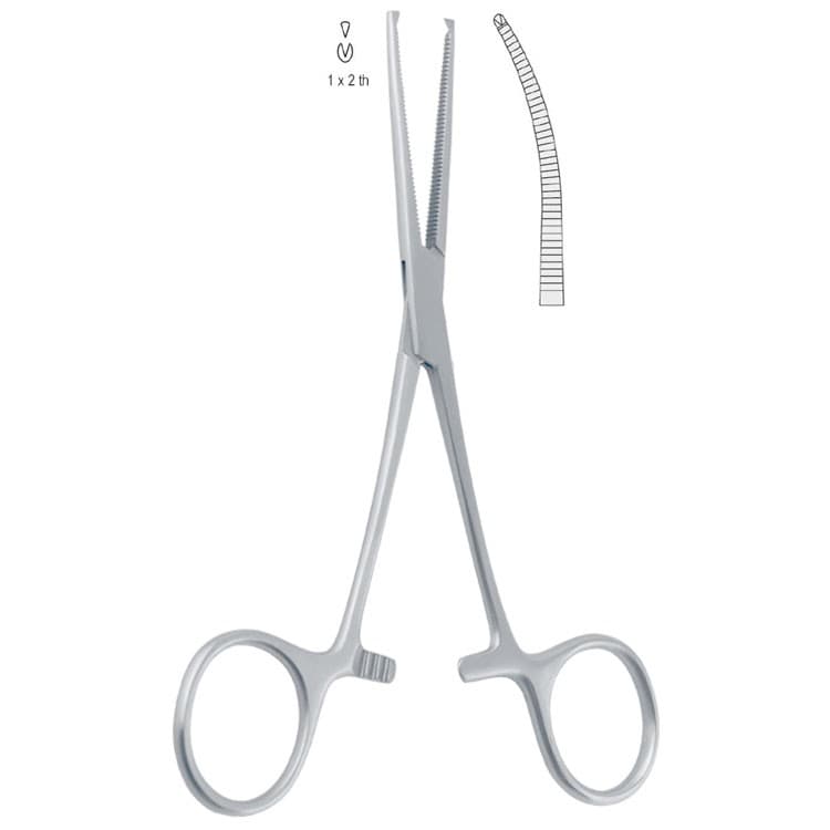 Forceps artery Kocher-Delicate 1x2th curved 165mm – oficiali Falcon Medical produkto nuotrauka