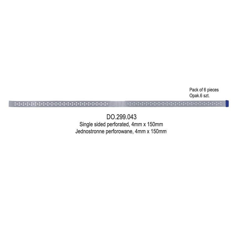 Abrasive strips single sided stainless steel 0.10mm x 4mm wide perforated diamond, 150mm (Pack of 6 pieces) – oficiali Falcon Medical produkto nuotrauka