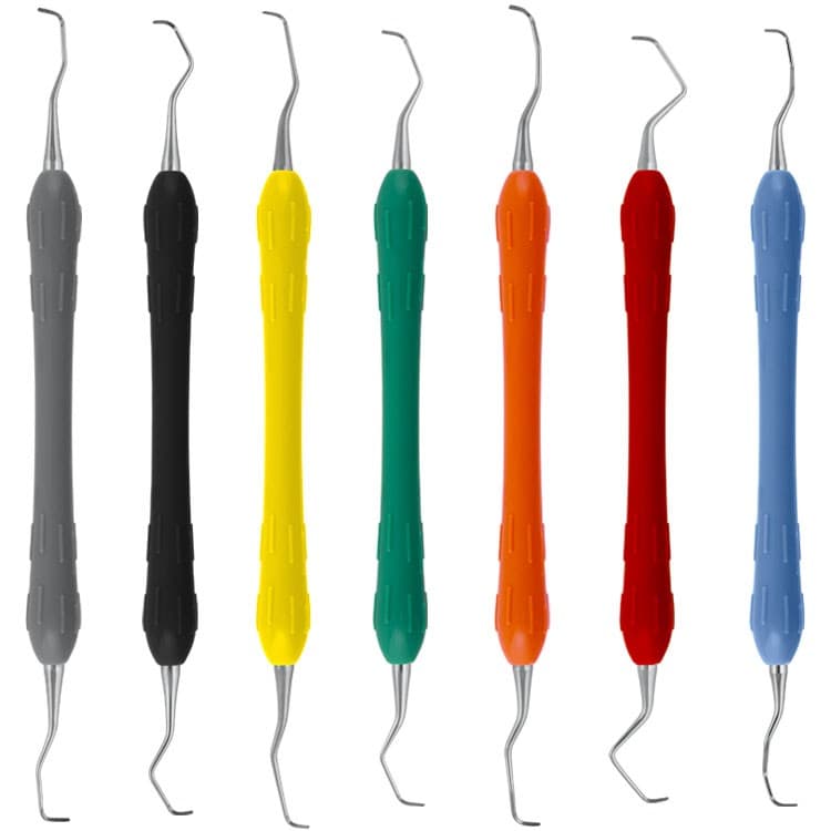 Easy-Color Curettes Gracey rigid de set of 7 (fig. 1/2 to fig. 13/14) – oficiali Falcon Medical produkto nuotrauka