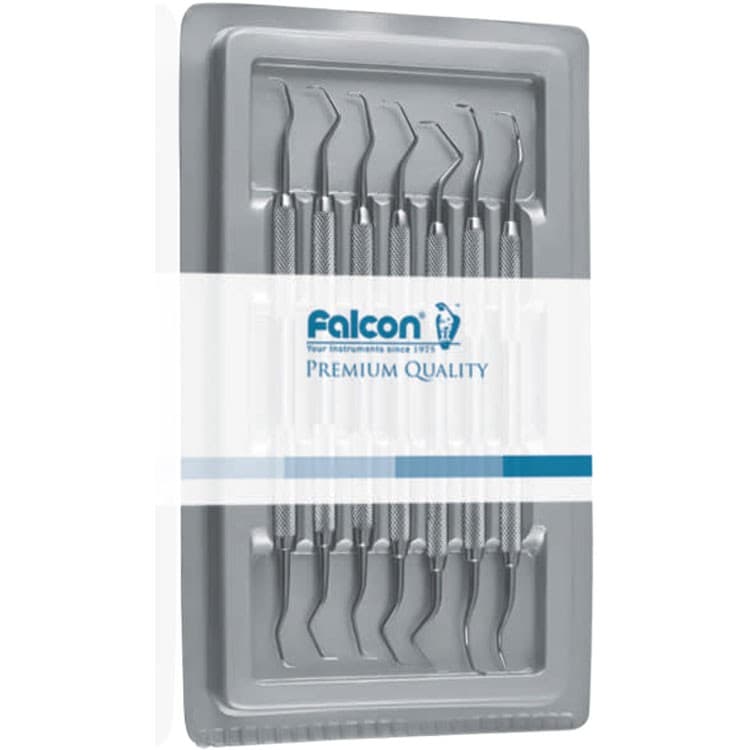 Classic-Round Curettes Gracey set of 7 (fig. 1/2 to fig. 13/14) – oficiali Falcon Medical produkto nuotrauka