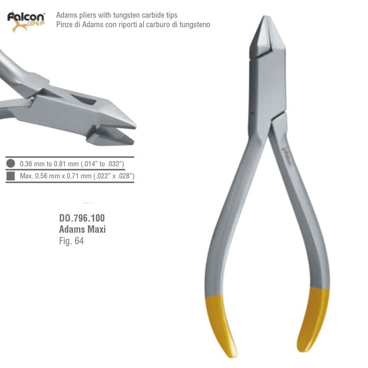 Falcon-Grip Pliers wire bending Adams regular flat/flat TC – oficiali Falcon Medical produkto nuotrauka
