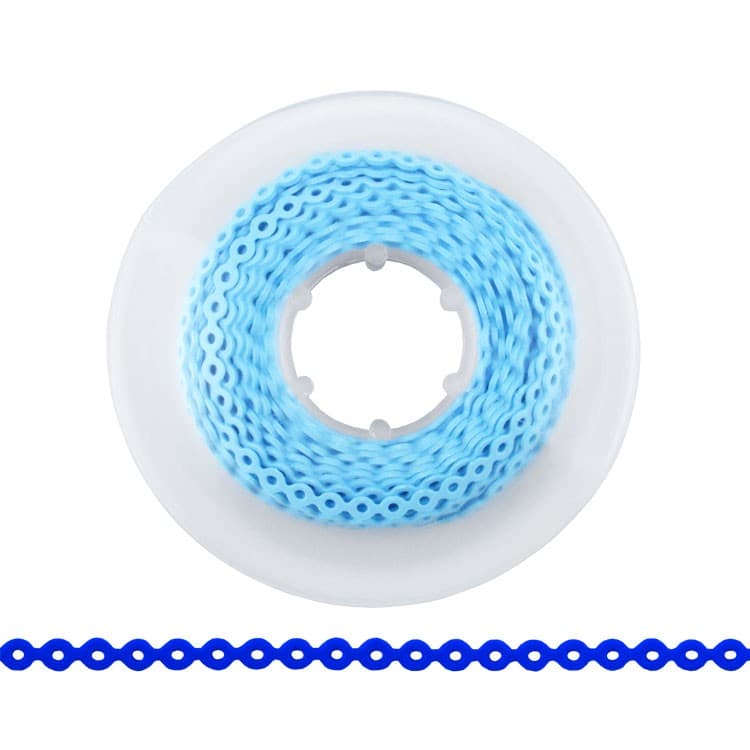 ElastoMax elastomeric chain, latex free, short sky blue (4.5m spool) – oficiali Falcon Medical produkto nuotrauka