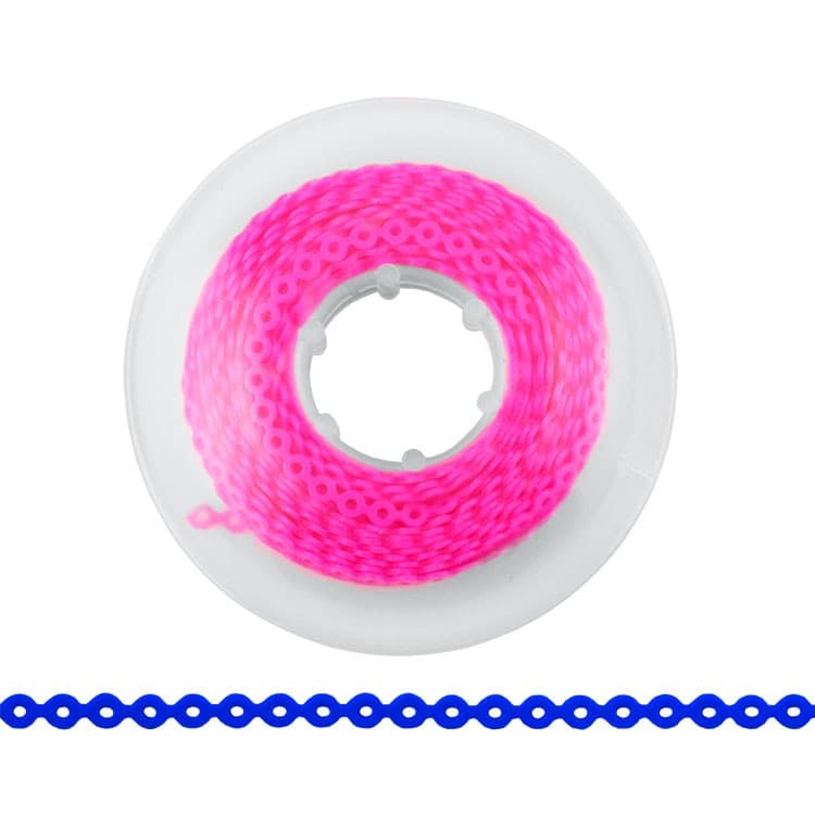 ElastoMax elastomeric chain, latex free, short hot pink (4.5m spool) – oficiali Falcon Medical produkto nuotrauka